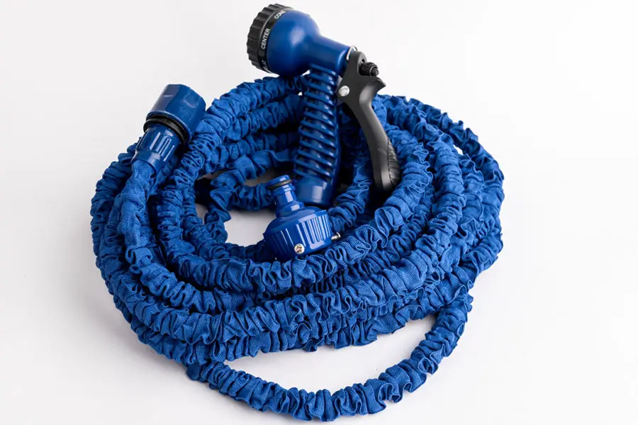 a blue expanding hose